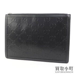 Gucci GG Document Case Black Clutch Bag Shoulder Pouch